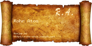 Rohr Atos névjegykártya